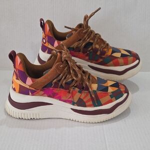 FARM Rio Women's Graphic Scarves Platform Sneakers Size 8